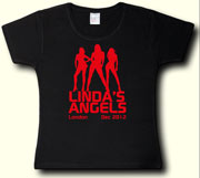angels Hen Party t shirt in black