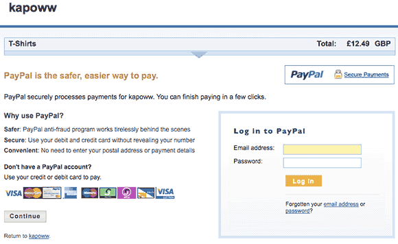 my paypal account login info