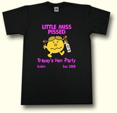 little miss pissed hen party t shirt